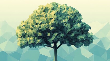 Leinwandbilder - Low-poly tree art. (1)