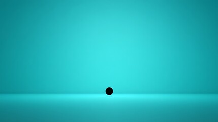 Aufkleber - Black sphere, teal background.