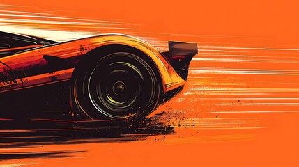 Aufkleber - Racing car, side view.