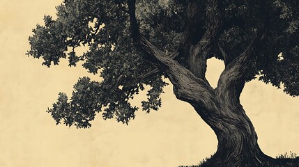 Poster - Old tree stands alone.