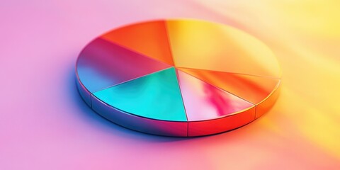 Sticker - Colorful Pie Chart Pink Background