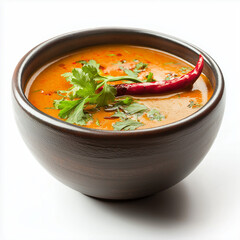 Wall Mural - Paprika soup in a bowl isolated on a white background