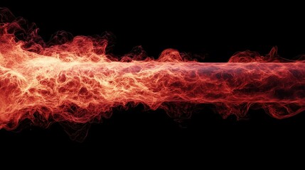 Poster - A vibrant, swirling stream of fiery red and orange flames against a black background, evoking power and energy.