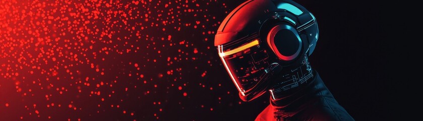 Poster - Futuristic robot design digital studio 3d art sci-fi environment close-up perspective technology concept