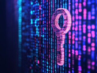 Poster - Unlocking data security digital key concept abstract background graphic design futuristic viewpoint