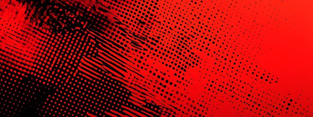 Poster - Red abstract halftone pattern.