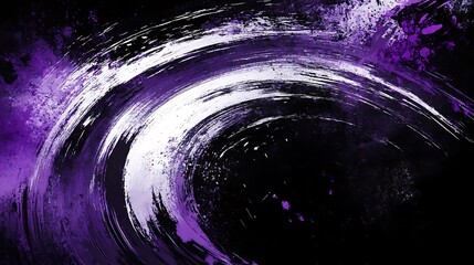 Aufkleber - Purple, white paint strokes, abstract swirl.