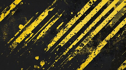Poster - Distressed yellow lines on black.