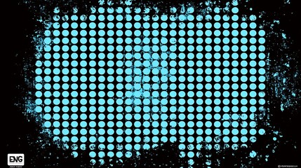 Poster - Blue dots pattern on black.