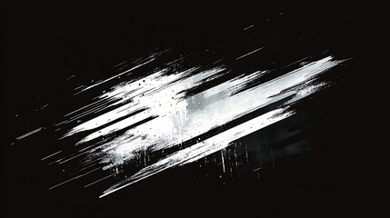 Poster - White diagonal paint streaks on black.