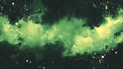 Poster - Green cosmic nebula.