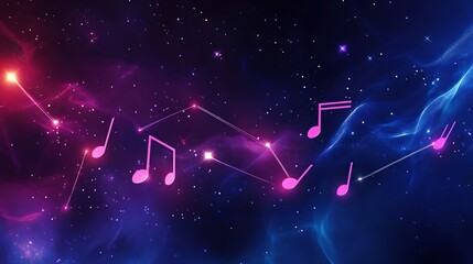 Leinwandbilder - Music notes in space.