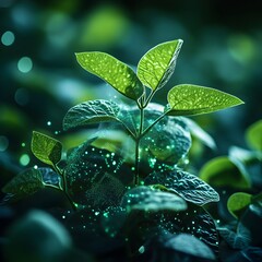 Aufkleber - A flourishing soybean field showcasing the of cutting edge digital frameworks data driven analytics and innovative farming practices that collectively cultivate an abundant sustainable