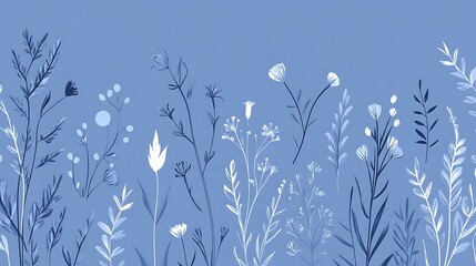 Aufkleber - Blue floral pattern.