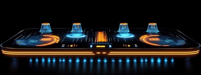 Poster - Neon DJ console.