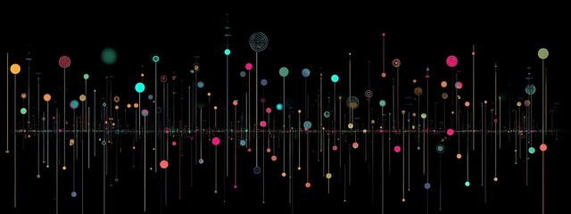 Poster - Abstract color lines and dots.