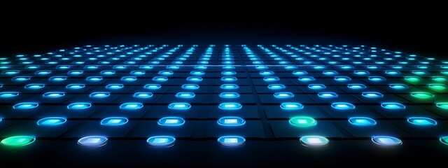Aufkleber - Glowing blue LED grid.