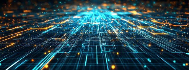 Poster - Abstract digital network lines.
