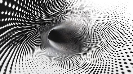 Poster - Tunnel, black dots on white.