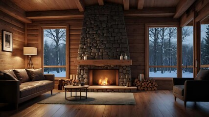 living room with fireplace
