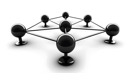 Aufkleber - Network of spheres on white.