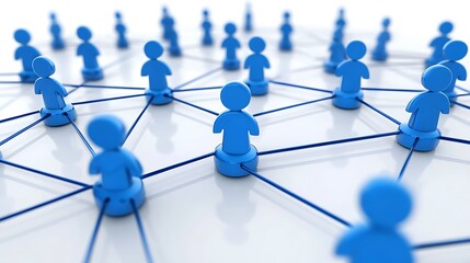 Poster - Network of blue figures connected by lines.