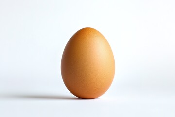 Aufkleber - single brown egg with smooth shell isolated against clean white backdrop