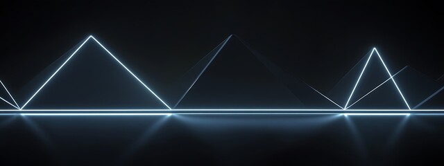 Poster - Blue neon triangles.