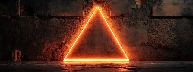 Poster - Glowing orange triangle.