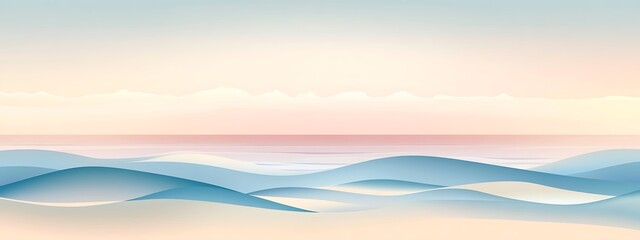 Aufkleber - Beach with waves at sunset.