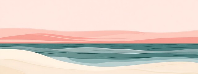 Aufkleber - Abstract beach scene.