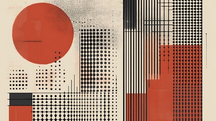 Aufkleber - Geometric red black design.