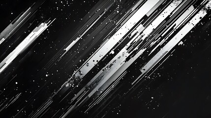 Poster - Abstract black, white lines.