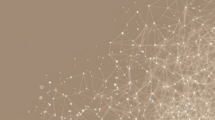 Poster - Network of dots & lines on tan.