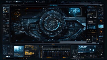 Poster - Futuristic interface screen.