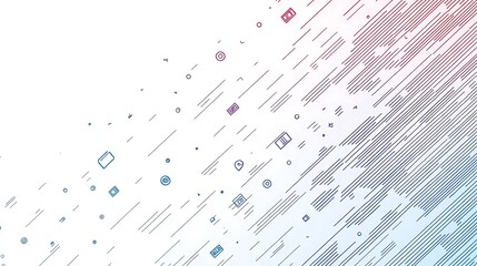 Poster - Abstract gradient line icons.