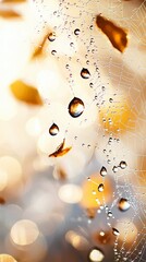 Sticker - Dewdrops on a Spiderweb with Autumnal Bokeh