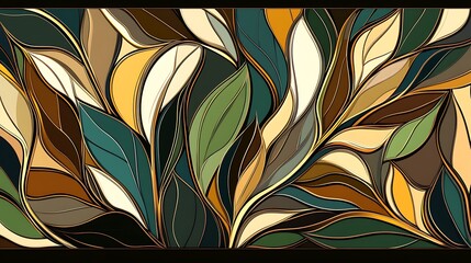 Poster - Abstract golden leaves background design.