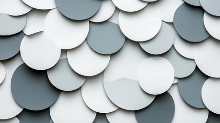 Fototapete - Abstract background of grey and white circles.