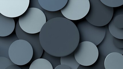 Fototapete - Abstract overlapping gray circles background.