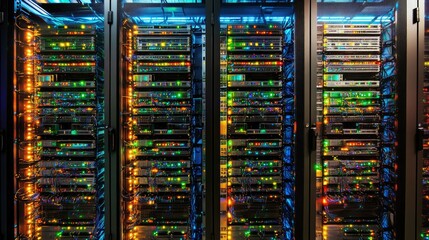 Aufkleber - Big data concept with interconnected server racks in a high-tech data center