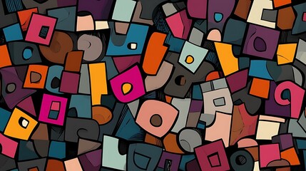Poster - Colorful abstract shapes background.