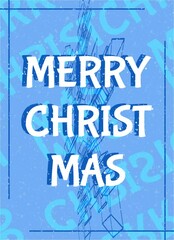 Poster - Animated minimalist Christmas poster with the inscription Merry Christmas