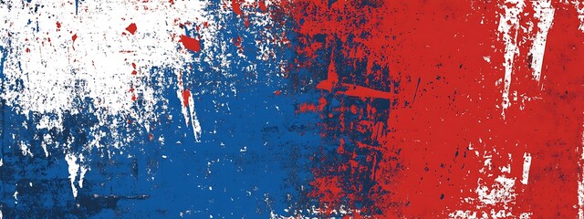 Poster - Red, white, and blue grunge textured background.