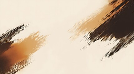 Poster - Abstract brown and black brush strokes.