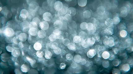 Poster - Abstract blurred silver glitter bokeh background.