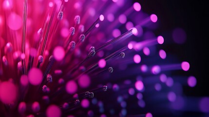 Poster - Abstract glowing fiber optic strands.