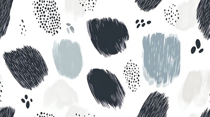Poster - Seamless abstract pattern with brush strokes.