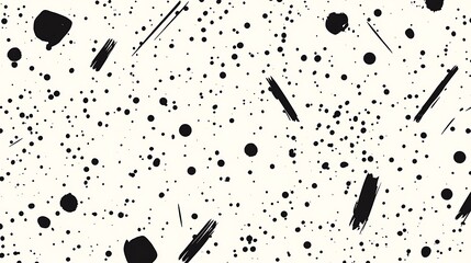 Aufkleber - black paint splatters and brushstrokes on white.