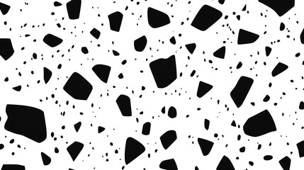 Poster - Black and white terrazzo seamless pattern. (2)